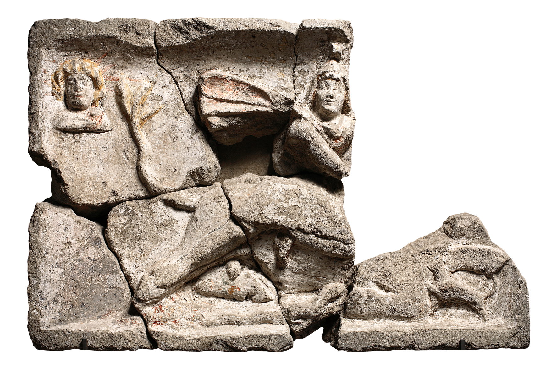 Tauroktonierelief aus dem Bereich des Auxiliarkastells von Carnuntum, Archäologisches Museum Carnuntinum Inv. CAR-S-99 (©AMC/N. Gail)