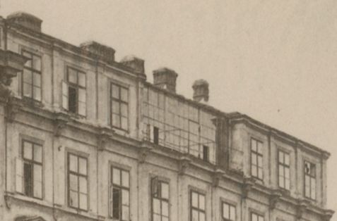 Detail der Fenster im Dachgeschoß