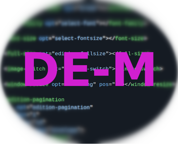the Digital Editions Micro-Editor (DE-M) logo