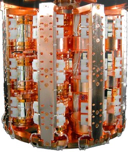Das CRESST Detektor Karussell hat Platz für 33 Detektormodule. Seit August 2013 werden 18 Detektormodule betrieben. (c) CRESST
