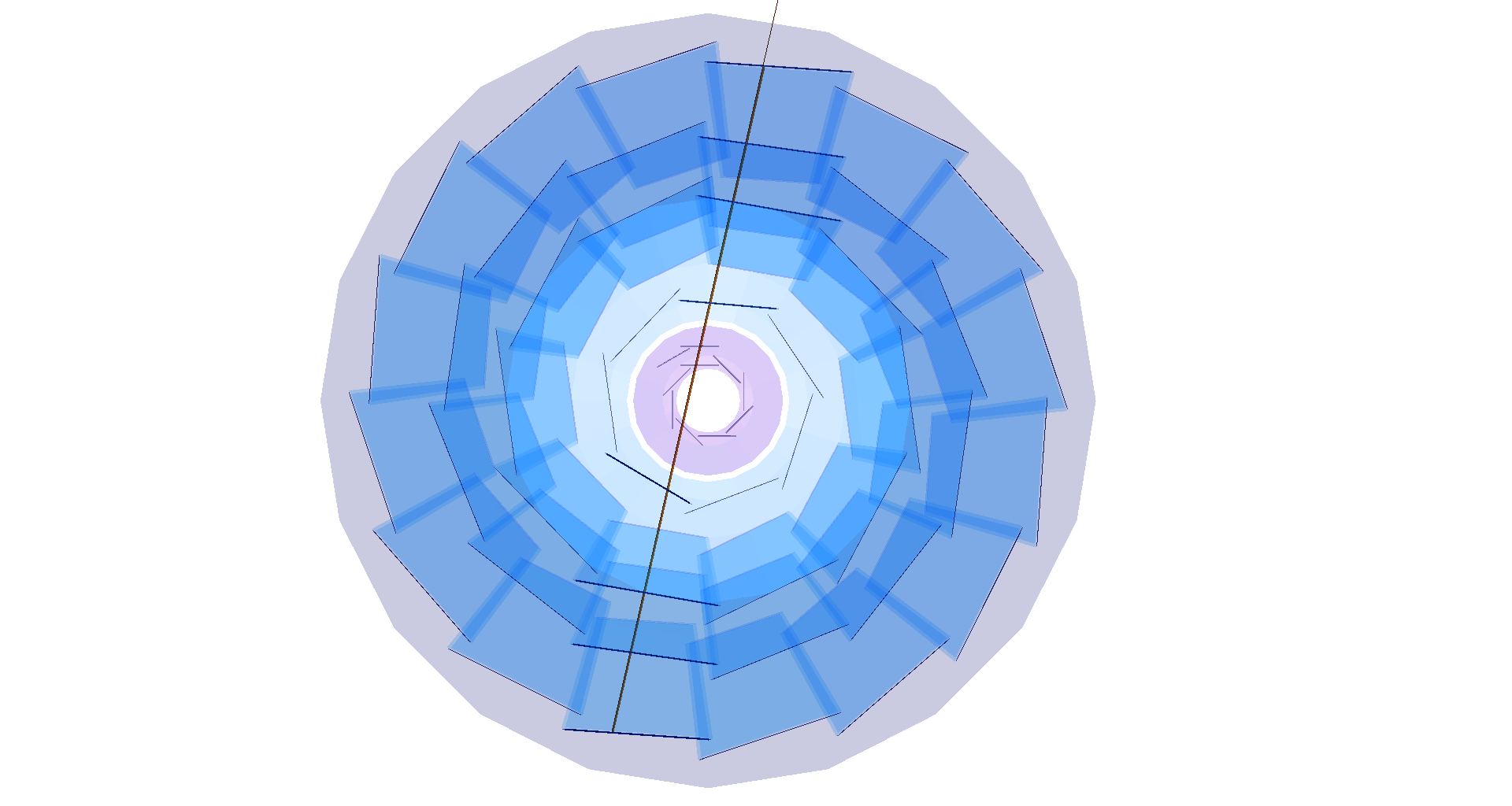Bild: Erste kosmisches Myon, das im VXD (PXD+SVD) gesehen wurde. CR KEK