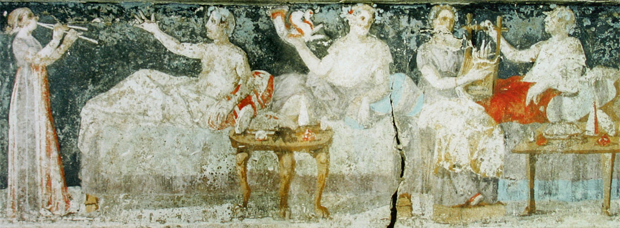 Banquet, tombe d'Agios Athanasios. © Yann Forget / Wikimedia Commons / CC-BY-SA-3.0, https://commons.wikimedia.org/wiki/File:Banquet,_tombe_d%27Agios_Athanasios.jpg