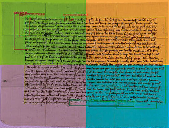 Automatisch erkannte visuelle Merkmale einer spätmittelalterlichen Urkunde auf monasterium.net im Rahmen des internationalen Forschungsprojekts „Between Composition and Reception: the Authority of Medieval Charters (BeCoRe)“ (ANR-19-CE27-0021 bzw. I 4502 Internationale Projekte). 