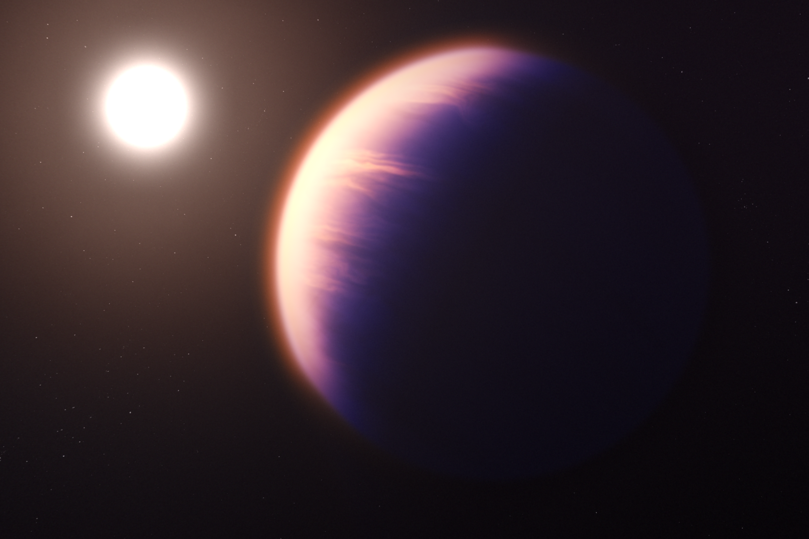 Illustration eines Planeten und seinem Stern.