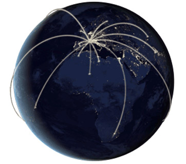 Alumni Map. Bild: NASA/Universität Wien Alumni Map. Bild: NASA/Universität Wien