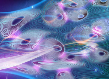 [Translate to English:] Künstlerische Darstellung der magnetischen Flussröhren in der Diffusionsregion der Erdmagnetosphäre. Bild: CAS/R. Wang