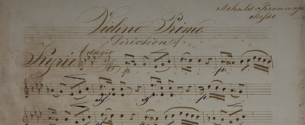 Abschrift der „Messe pour le Sacre de Napoléon“ (Krönungsmesse), die bisher dem französischen Komponisten Etienne-Nicolas Méhul zugeschrieben wurde. © IKM/ÖAW