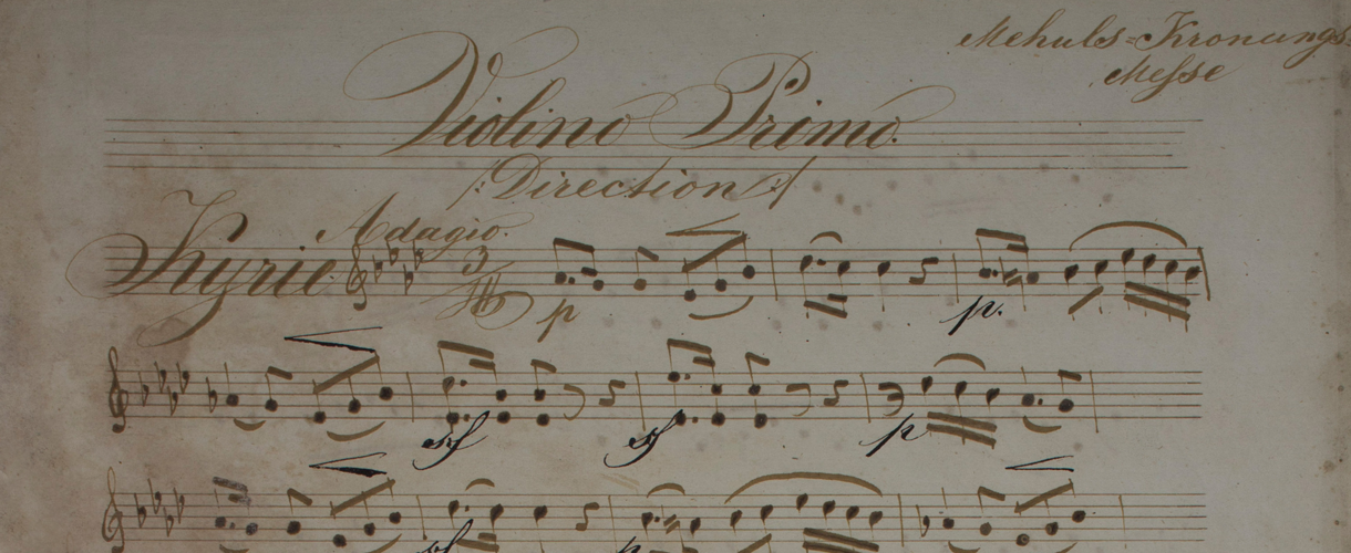 Abschrift der „Messe pour le Sacre de Napoléon“ (Krönungsmesse), die bisher dem französischen Komponisten Etienne-Nicolas Méhul zugeschrieben wurde. © IKM/ÖAW Abschrift der „Messe pour le Sacre de Napoléon“ (Krönungsmesse), die bisher dem französischen Komponisten Etienne-Nicolas Méhul zugeschrieben wurde. © IKM/ÖAW