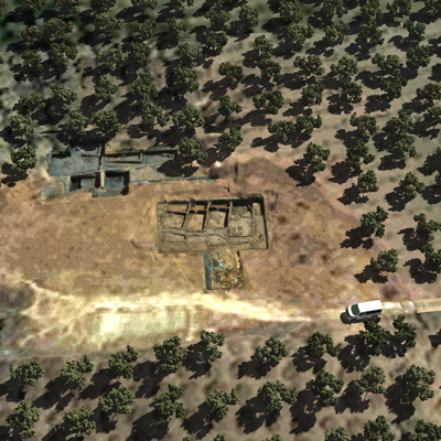 3D-Visualisierung der Ausgrabungen auf dem Siedlungshügel Çukuriçi Höyük © Graphik: Çukuriçi Höyük-Film/OREA/7Reasons