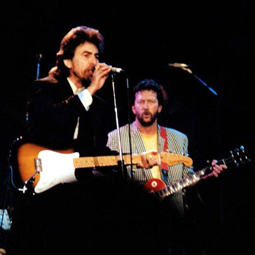 George Harrison and Eric Clapton © Wikimedia/CC/Steve Mathieson