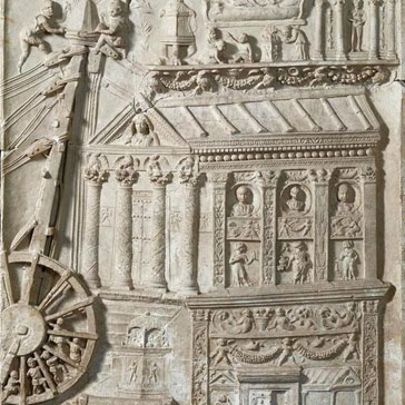 Relief eines Römischen Baukrans. © arachne.uni-koeln.de