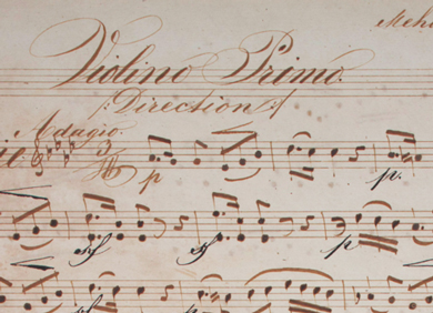 Abschrift der „Messe pour le Sacre de Napoléon“ (Krönungsmesse), die bisher dem französischen Komponisten Etienne-Nicolas Méhul zugeschrieben wurde. © IKM/ÖAW