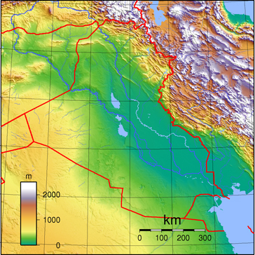 Topographie des Irak © Wikimedia/Public Domain