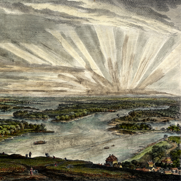 Donau bei Nußdorf, ca. 1770, handkolorierter Kupferstich © ÖAW, Sammlung Woldan