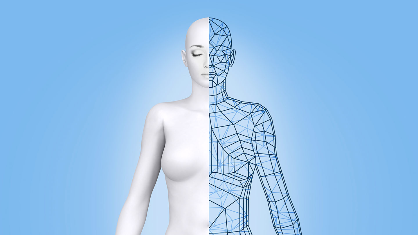 Visualisierte Darstellung eines menschlichen Körpers.
