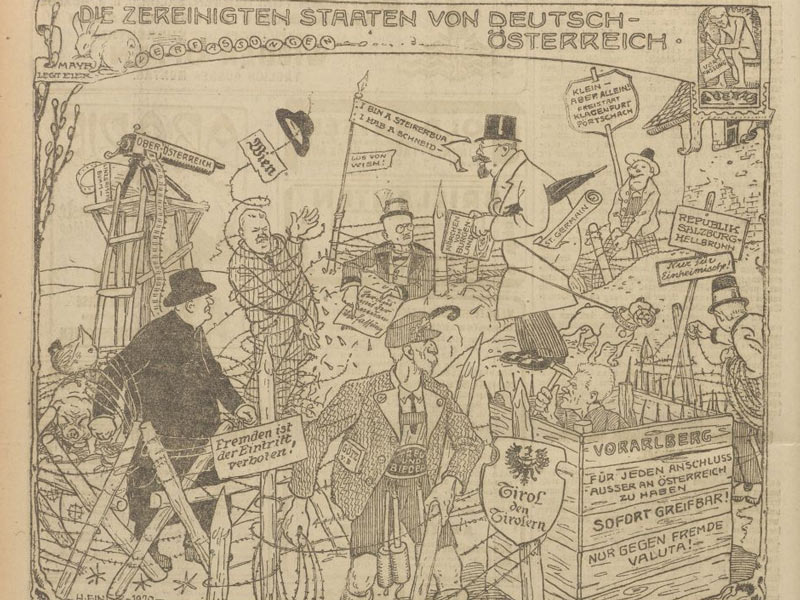 © Karikatur aus der Zeitung „Der Morgen“ v. 5. April 1920, S. 8. © ANNO, ÖNB