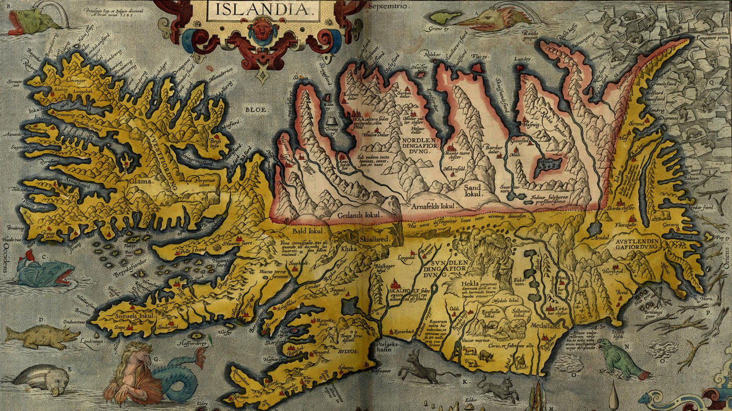 Die Island-Karte aus dem „Theatrum Orbis Terrarum“ von Abraham Ortelius. © ÖAW