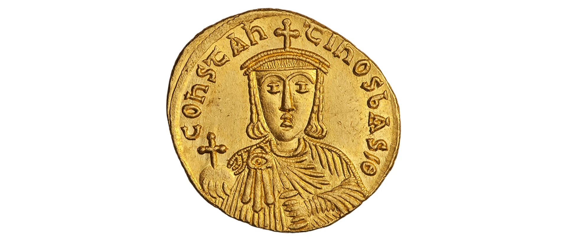 Porträt von Kaiser Kontantin auf einer goldenen Münze