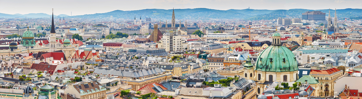 Skyline image of Vienna, Austria.