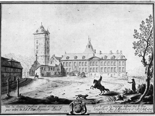 Arenberg archives Edingen, View on Edingen Castle by Ridderbosch (18th century), © Studio Berger