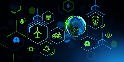 Collage von Symbolen zum Thema Energie (iStockphoto)