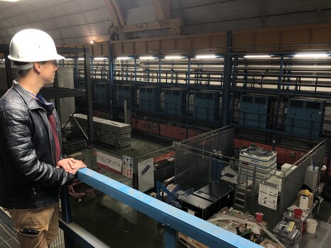 Blick auf den Bauplatz des COSINUS-Experimentes, 1.400 Meter unter der Erde im Laboratori Nazionali del Gran Sasso in den italienischen Abruzzen in Halle B des LNGS.