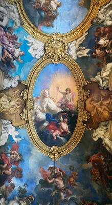 Daniel Seiter, Ausschnitt des Deckenbildes der Galleria di Daniele: Apoll auf dem Triumphwagen (um1692‐94), Palazzo Reale, Turin Daniel Seiter, Ausschnitt des Deckenbildes der Galleria di Daniele: Apoll auf dem Triumphwagen (um1692‐94), Palazzo Reale, Turin