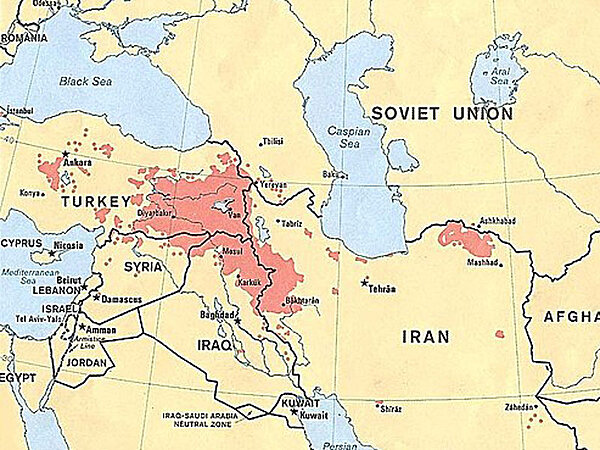 Kurdisch bewohnte Gebiete 1986 © Wikimedia/Public domain/U.S. Central Intelligence Agency
