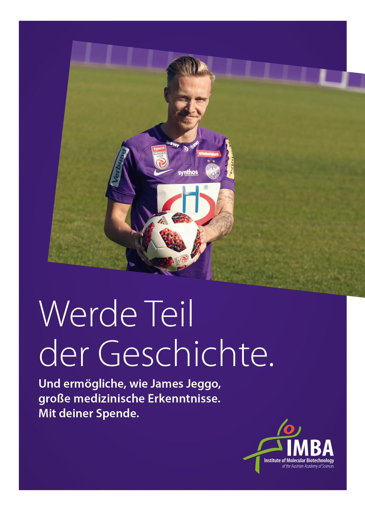 James Jeggo ist Testimonial für die DBA Kampagne des FK Austria.