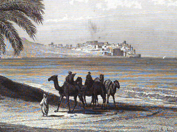 Plato Ahrens nach August Löffler: Jaffa, Detail, in: August Löffler und Moritz Busch: Bilder aus dem Orient. Triest: 1864 © ÖNB