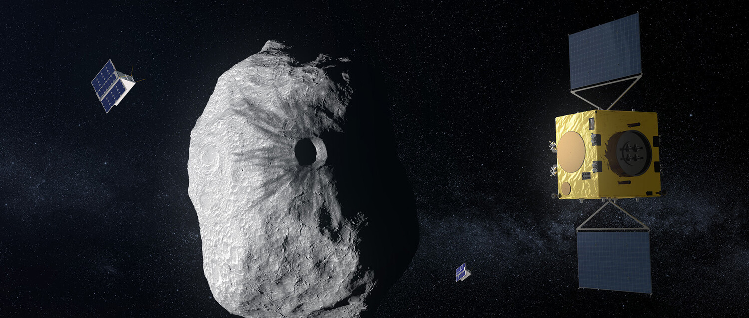 A joint mission by NASA and ESA to the double asteroid Didymos intends to show that the impact of a spacecraft can change the orbit of an asteroid.
