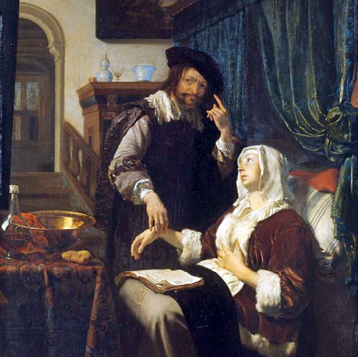 Frans van Mieris der Ältere (1635-1681) Die ärztliche Untersuchung, Kunsthistorisches Museum, Wien.