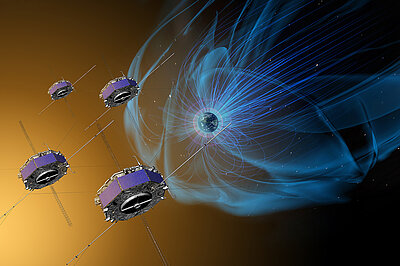 Artist depiction of the MMS spacecraft