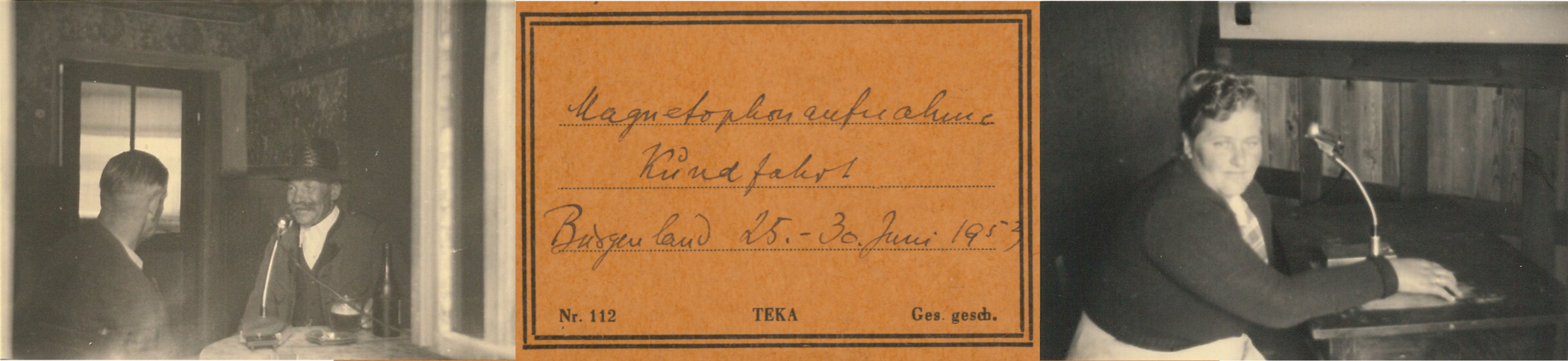 field research in Carinthia 1951 (c) Phonogrammarchiv centre: Cover page of a notebook for field research in Burgenland 1952 (c) ACDH-CH