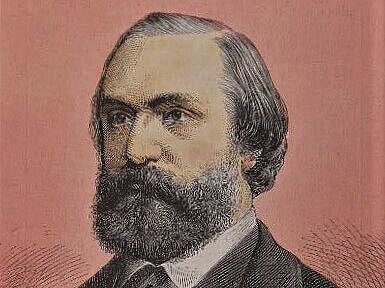 koloriertes Portrait von Eduard Hanslick