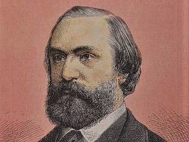 koloriertes Portrait von Eduard Hanslick