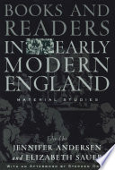 Books and Readers in Early Modern England : : Material Studies /