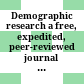 Demographic research : a free, expedited, peer-reviewed journal of the population sciences
