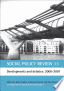 Social Policy Review 13 : : Developments and debates: 2000-2001 /