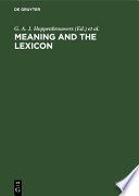 Meaning and the lexicon /