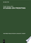Studies on Fronting /