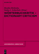 Wörterbuchkritik : = Dictionary criticism