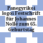 Panegyrikoi logoi : Festschrift für Johannes Nollé zum 65. Geburtstag