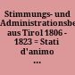 Stimmungs- und Administrationsberichte aus Tirol 1806 - 1823 : = Stati d'animo e situazione amministrativa in Tirolo - relazioni 1806 - 1823
