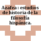 Azafea : : estudios de historia de la filosofía hispánica.