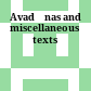 Avadānas and miscellaneous texts