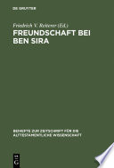 Freundschaft bei Ben Sira : : Beiträge des Symposions zu Ben Sira. Salzburg 1995 /