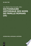 Dictionnaire historique des noms de famille romans.