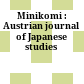 Minikomi : : Austrian journal of Japanese studies
