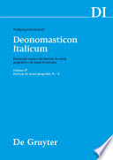 Deonomasticon Italicum (DI) : : Dizionario storico dei derivati da nomi geografici e da nomi di persona .